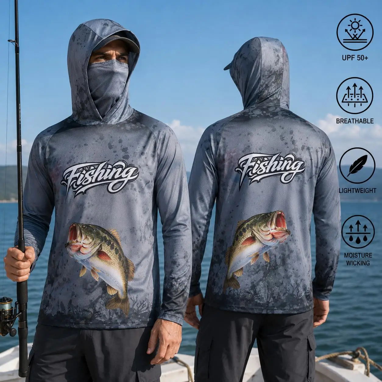 Baju Memancing dengan Tudung,  - Fishing Mask Sun Protection ulasan dan harga