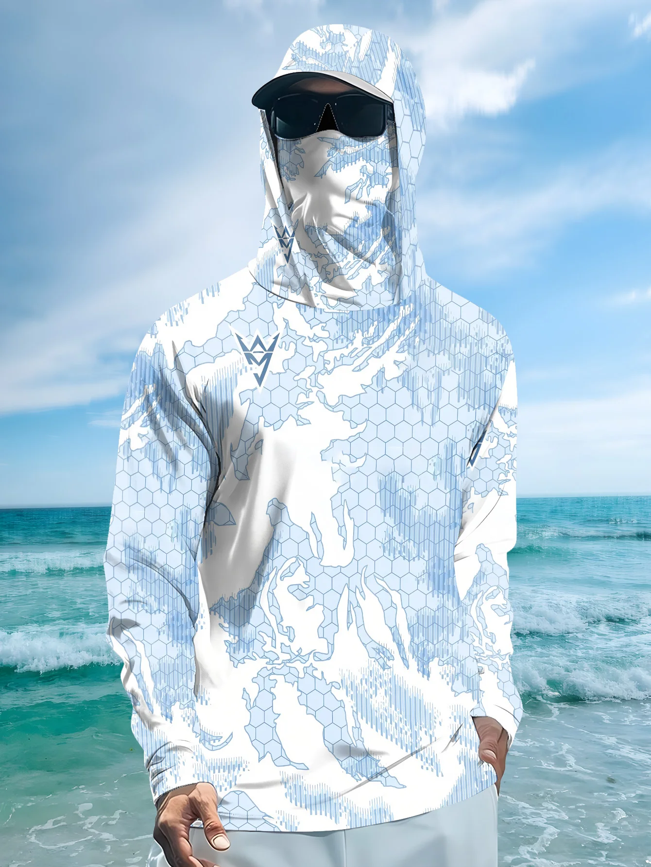 Kemeja Pancing Tahan UV Model  - Fishing Mask Sun Protection ulasan dan harga